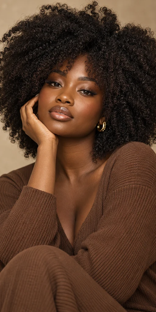 Illustrative natural afro hairstyle