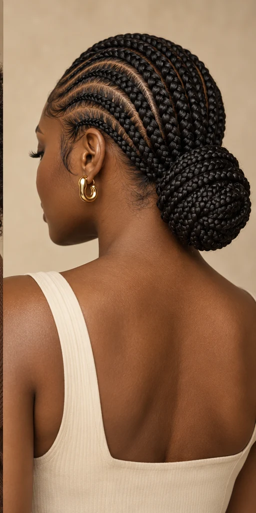 Illustrative braided updo hairstyle